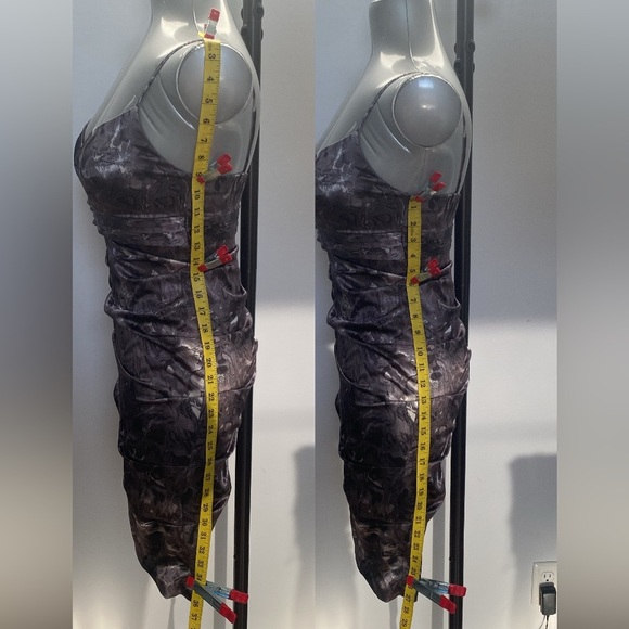 Metallic shimmery snake leopard print bodycon ruched fitted dress size XS - Picture 9 of 9